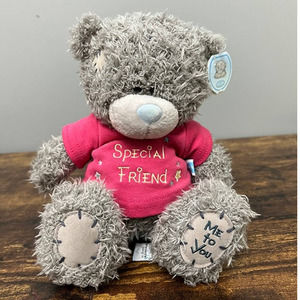 Me‎ to You Grey Teddy with Patchwork Squares & Pink Special Friend Tee Plush